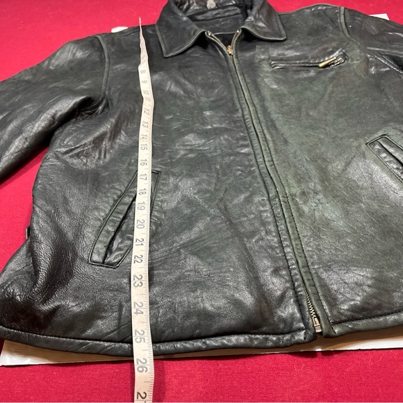 90s BLACK MOTO Leather ZIP JACKET collared Jacqueline Ferrar SOFT lamb skin coat - Picture 9 of 16